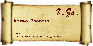 Kozma Zsanett névjegykártya